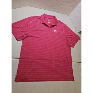 St Louis Cardinals Cutter & Buck Golf Shirt Polo Hot Pink And White Stripe XL
